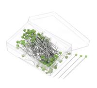 PATIKIL Couture Épingles, 100 pcs 1.5 Pouce Perlé Boule Tête Épingles Droit Épingle pour Tissu, Décoratif, Tissu Fabrication, DIY, Vert