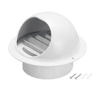 PATIKIL Couvercle de ventilation rond 4 pouces, acier inoxydable, bouche d'aération extérieure murale à persiennes pour HVAC, conduit d'extraction, hotte blanche