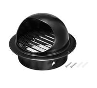 PATIKIL Couvercle d'évent rond 5 pouces, acier inoxydable, bouche d'aération extérieure murale à persiennes pour conduit HVAC, hotte d'extraction pour ventilateur, noir