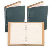 PATIKIL Couverture de Classeur à 6 Anneaux, 2 Pcs A5 Carnet de Notes en Cuir Mini Agenda Personnel Rechargeable à Feuilles Mobiles avec 160 Feuilles de Papier, Vert