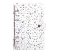 PATIKIL Couverture De Classeur A6 PVC Souple Motif Étoiles 6 Anneaux | Rechargeable Coque Carnet Avec Fermeture À Bouton-Pression Dossiers À Feuilles Mobiles Pour Carnet Réunion DIY