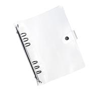 PATIKIL Couverture de Classeur Transparente A5, Protège-Cahier en Pvc Souple avec Bouton-Pression et 6 Anneaux Noirs pour Cahier de Réunion DIY, Transparent