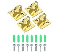 PATIKIL Crochets en U pour Plaque à Œillet, 4 pcs Crochet de Plafond en Métal Fixation Murale Boucle avec Vis Tubes d'Expansion Matériel Anneaux Crochets, Doré