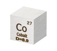 PATIKIL Cube cobalt, Cube haute densité 10 mm Co-Densité Cube Cube d'élément métallique unique Collections la table périodique éléments Expériences en laboratoire Cours scientifiques