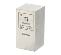 PATIKIL Cube en titane, bâtonnet de densité Ti 1x1x2", tige d'élément haute densité, cube métallique unique, tableau périodique des éléments, collections, expérience de laboratoire, courss