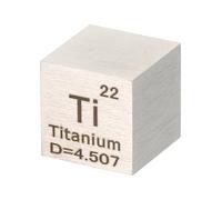 PATIKIL Cube titane Cube densité Ti 10 mm Cube d'élément haute densité Cube métallique unique Table périodique éléments Collections Expérience en laboratoire Enseignant Cours scientifiques