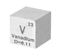 PATIKIL Cube vanadium, Cube densité V 10 mm Cube d'élément haute densité Cube métal unique Collections la table périodique éléments Expériences en laboratoire Cours scientifiques