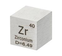 PATIKIL Cube zirconium, Cube densité Zr 10 mm Cube d'élément haute densité Cube métallique unique Collections la table périodique éléments Expériences en laboratoire Cours scientifiques