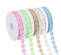 PATIKIL Daisy Flower Lace Trim, 5 Pcs Passementerie Dentelle Brodée Pour DIY Couture Décoration Tresse Cheveux Mariage ornementation Noces, Multicolore