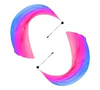 PATIKIL Dance Silk Veil Poi 79" x 32", 1 Paire Women Belly Dance avec Streamer Throw Ball pour Dance, Rose Violet Bleu