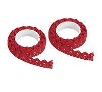 PATIKIL Dentelle Ruban Auto-adhésif Dentelle Film, 2 Rouleaux Coton Masquage Autocollant pour Détail Accent Mur orner Art, Rouge