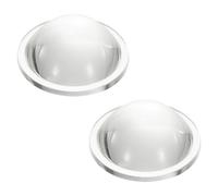 PATIKIL Diamètre 44mm Lentille Plano-Convexe, 2 Pcs Hauteur 19mm Verre Borosilicate Haut LED Lentille Optique Convexe Condenseur Avec Bord Pour Lampe Torche Voiture Vélo, Transparent 2.8mm