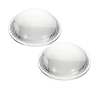 PATIKIL Diamètre 60mm Lentille Convexe Plate, 2 Pcs Hauteur 23mm Verre Borosilicate Haut LED Lentille Optique Convexe Condenseur Avec Bord Pour Lampe Torche Phare Voiture,Transparent 3.2mm