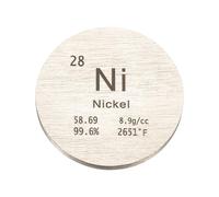 PATIKIL Disque de Nickel, Feuilles/plaques circulaires de densité Ni de 1 pouce Cube d'élément haute densité Métal unique Tableau périodique pour Collections Expériences de labo Chimie