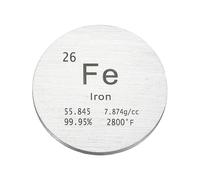 PATIKIL Disque En Fer Plaques Circulaires De 1 Pouce En Fer À Haute Densité | Cube Élémentaire Unique Table Périodique Des Métaux pour Collections Expériences De Laboratoire De Chimie