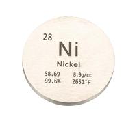 PATIKIL Disque En Nickel, 0.8 Pouce Plaques Cercles En Ni Densité Élevée Cube Élément Métallique Unique Tableau Périodique pour Collections Expérience Labo Chimie Professeur Scientifique