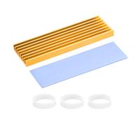 PATIKIL Dissipateur De Chaleur M.2 2280 Nvme SSD 70x22x6mm, Radiateur Refroidisseur en Aluminium avec Pads Thermiques/Ruban/Anneau en Caoutchouc pour Laptop Electronics CPU LED, Doré