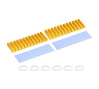 PATIKIL Dissipateur Thermique M.2 2280 Nvme SSD 70x22x6mm, 2 Set Radiateur Refroidisseur en Aluminium avec Pads Thermiques/Ruban/Anneau en Caoutchouc pour Laptop Électronique CPU LED, Or