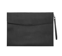 PATIKIL Dossier En Cuir PU Format A4, Porte-dossiers Organisateur Classeur Chemise Avec Fermeture À Pression Pour Lettres Reçues Style 3, Noir