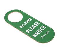 PATIKIL Double Côté Porte Cintre Enseigne, 1 Paquet Ne Pas Déranger on Avant et Bienvenus Frapper on Dos Côté Porte Bouton Confidentialité Enseigne pour Bureau Maison Réunion, Multicolore