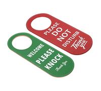 PATIKIL Double Côté Porte Cintre Enseigne, 2 Paquet Ne Pas Déranger on Avant et Bienvenus Frapper on Dos Côté Porte Bouton Confidentialité Enseigne pour Bureau Maison Réunion, Multicolore