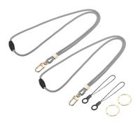 PATIKIL Dragonnes de Cou pour Clés, 2 Pièces Dragonne Réglable pour Porte-Badges Id Long Porte-Clés avec Boucle en Métal pour Hommes Femmes Portefeuilles de Cartes, Gris