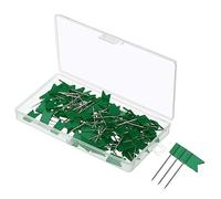PATIKIL Drapeau Carte Pousser Épingles, 100 pcs 1 Pouce Voyage Carte Épingles avec Plastique Tête pour Liège Bulletin Tableau, Photo, Carte Suspendu, Vert