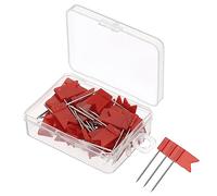 PATIKIL Drapeau Carte Pousser Épingles, 50 pcs 1 Pouce Voyage Carte Épingles avec Plastique Tête pour Liège Bulletin Tableau, Photo, Carte Suspendu, Rouge