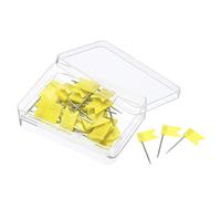 PATIKIL Drapeau Carte Poussoir Broches 60Pcs Plastique Tête Acier Pointe Voyage Cartes Punaises pour Photo Suspendu Maison Bureau Jaune
