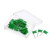 PATIKIL Drapeau Carte Poussoir Broches 60Pcs Plastique Tête Acier Pointe Voyage Cartes Punaises pour Photo Suspendu Maison Bureau Vert