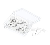 PATIKIL Drapeau Carte Poussoir Broches 60Pcs Plastique Tête Acier Pointe Voyage Cartes Punaises pour Photo Suspendu Maison Bureau Blanc