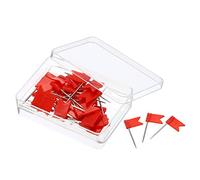PATIKIL Drapeau Carte Poussoir Broches 60Pcs Plastique Tête Acier Pointe Voyage Cartes Punaises pour Photo Suspendu Maison Bureau Rouge