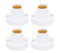 PATIKIL E14 Ampoule Douille Adaptateur de douille, 4pcs Rond Vis Base Lampe Support Lumière Remplacement Bases pour Halogène CFL Lumière Ampoule, Blanc