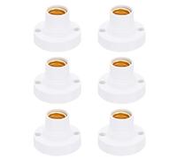 PATIKIL E14 Ampoule Douille Adaptateur de douille, 6pcs Rond Vis Base Lampe Support Lumière Remplacement Bases pour Halogène CFL Lumière Ampoule, Blanc