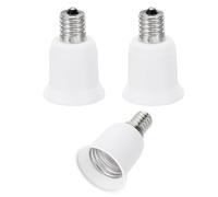 PATIKIL E17 vers E26/E27 Lumière Douille Adaptateur, Adaptateur de douille, 3pcs Lampe Support Convertir Vis Base Convertisseur pour Halogène CFL Lumière Ampoule, Blanc