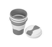 PATIKIL- Eau Bouteille, 350 mL plier Tasse avec Couvercle Silicone Tasse, Gris
