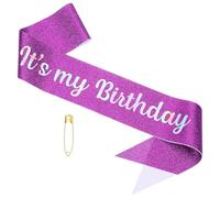 PATIKIL Écharpe d'anniversaire "C'est mon anniversaire" Fantasy violet