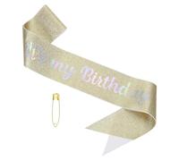 PATIKIL Écharpe d'anniversaire "C'est mon anniversaire" or Fantasy | Écharpe d'anniversaire pailletée Fantasy avec épingle de sûreté pour femmes, kit de décoration reine, accessoires