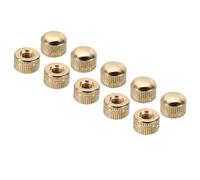 PATIKIL Écrou Borgne M6x11x14, 15 Pcs Écrou à Capuchon Vis Bouton Cache Boulon Filetage Femelle, Moleté, Quincaillerie Décorative, Luminaires, Doré