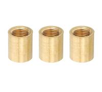 PATIKIL Ecrou de Couplage en Laiton pour Tuyau de Lampe, 3 Pièces 15mm de Long M10 Fine Round Thread Sleeve Lamp Pipe Adaptor Rod Connector Hardware, 13mm de Diamètre Extérieur.