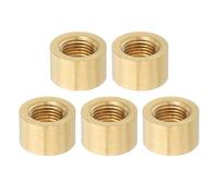 PATIKIL Écrou de Couplage en Laiton pour Tuyau de Lampe, 5 Pièces 10mm de Long M10 Fine Round Thread Sleeve Lamp Pipe Adaptor Rod Connector Hardware, 16mm Od.