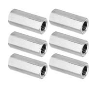 PATIKIL Ecrou Long M10 x 1.25 de Pas Écrou Hexagonal en Acier Inoxydable 304, 6Pcs 35mm/ 1.4" Longueur Raccords de Tige Filetés Avec Écrou de Serrage, Ton Argent