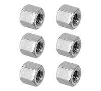 PATIKIL Ecrou Long M10 x 1.5 de Pas Écrou Hexagonal en Acier Inoxydable 304, 6Pcs 15mm/ 0.6" Longueur Raccords de Tige Filetés Grossiers, Écrous de Couplage, Ton Argent