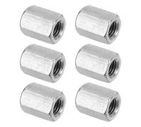 PATIKIL Ecrou Long M12 x 1.75 de Pas Écrou Hexagonal en Acier Inoxydable 304, 6Pcs 30mm/ 1.2" Longueur Raccords de Tige Filetés Grossiers, Écrous de Couplage, Ton Argent
