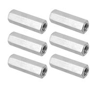 PATIKIL Ecrou Long M12 x 1.75 de Pas Écrou Hexagonal en Acier Inoxydable 304, 6Pcs 60mm/ 2.4" Longueur Raccords de Tige Filetés Grossiers, Écrous de Couplage, Ton Argent