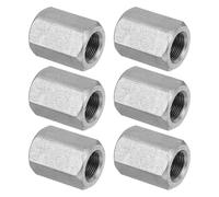 PATIKIL Ecrou Long M14 x 1 de Pas Écrou Hexagonal en Acier Inoxydable 304, 6Pcs 30mm/ 1.2" Longueur Raccords de Tige Filetés Avec Écrou de Serrage, Ton Argent