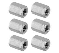 PATIKIL Ecrou Long M4 x 0.7 de Pas Écrou Hexagonal en Acier Inoxydable 304, 6Pcs 10mm/ 0.4" Longueur Raccords de Tige Filetés Grossiers, Écrous de Couplage, Ton Argent