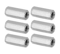 PATIKIL Ecrou Long M5 x 0.8 de Pas Écrou Hexagonal en Acier Inoxydable 304, 6Pcs 20mm/ 0.8" Longueur Raccords de Tige Filetés Grossiers, Écrous de Couplage, Ton Argent