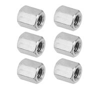PATIKIL Ecrou Long M8 x 1.25 de Pas Écrou Hexagonal en Acier Inoxydable 304, 6Pcs 15mm/ 0.6" Longueur Raccords de Tige Filetés Grossiers, Écrous de Couplage, Ton Argent