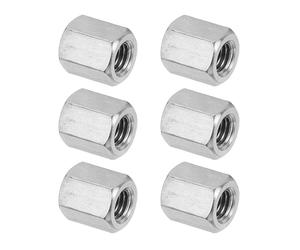 PATIKIL Ecrou Long M8 x 1.25 de Pas Écrou Hexagonal en Acier Inoxydable 304, 6Pcs 15mm/ 0.6" Longueur Raccords de Tige Filetés Grossiers, Écrous de Couplage, Ton Argent